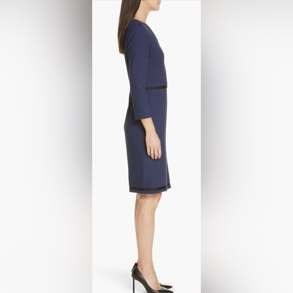 NWOT: BOSS Hemio Textured V-Neck Dress, Size 4 - Picture 3 of 10